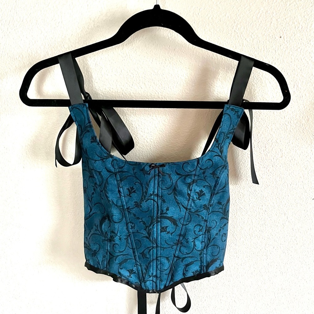 Blue *handmade* corset top